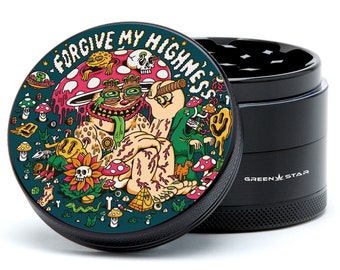 Your Highness Psychedelic Herb Grinder Trippy Grinder Mushroom Herb Grinder Cute Girly Grinder with Catcher Trippy Grinder for Men