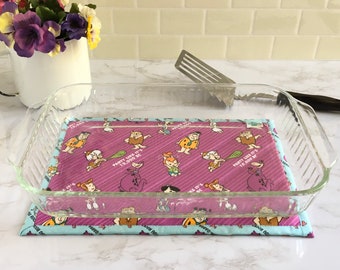 Large 9" x 13" Flintstone Yabba-dabba-doo, Housewarming, Casserole or Cookie Sheet, Hot Pad, Trivet