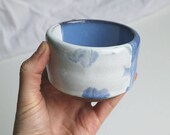 SALE Blue white small bowl - Red earthenware clay finished with blue and white glaze, Pinch pot, Serving bowl, Spice bowl, Planter. SECONDS