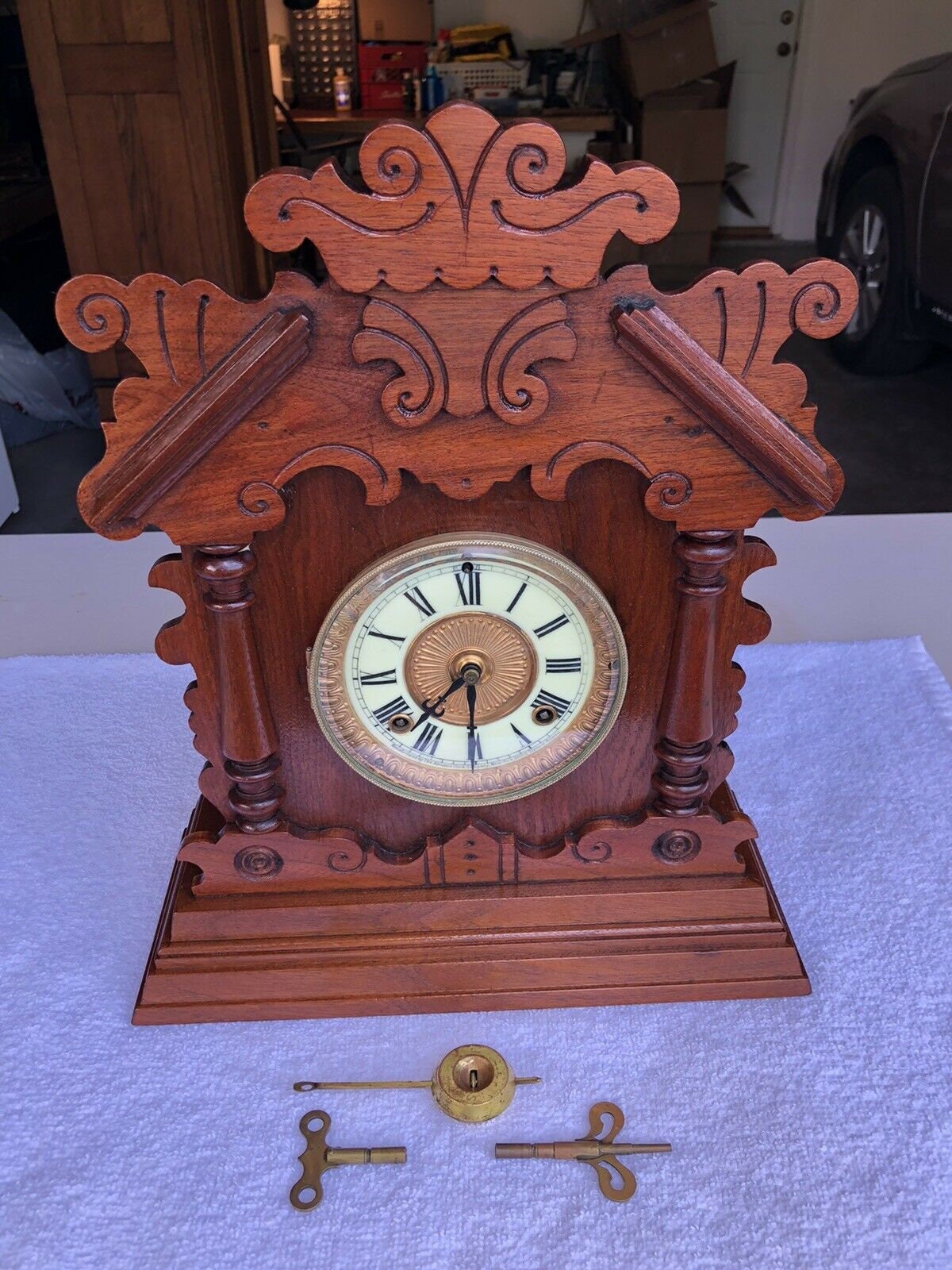 1910's Antiguo Ansonia Mantel Cocina Estante Reloj de | Etsy