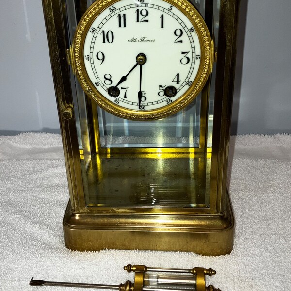 Antique Crystal Mantel Clock Etsy