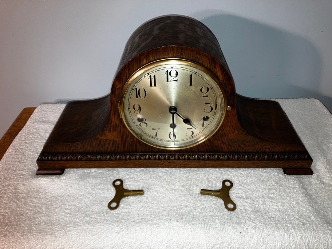 1920s Antique German Kienzle Mantle Shelf Clock Working Correctly