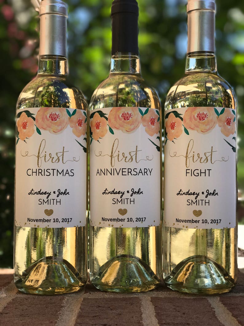 Wedding Milestone Wine Labels Bridal Shower Gift Image 0