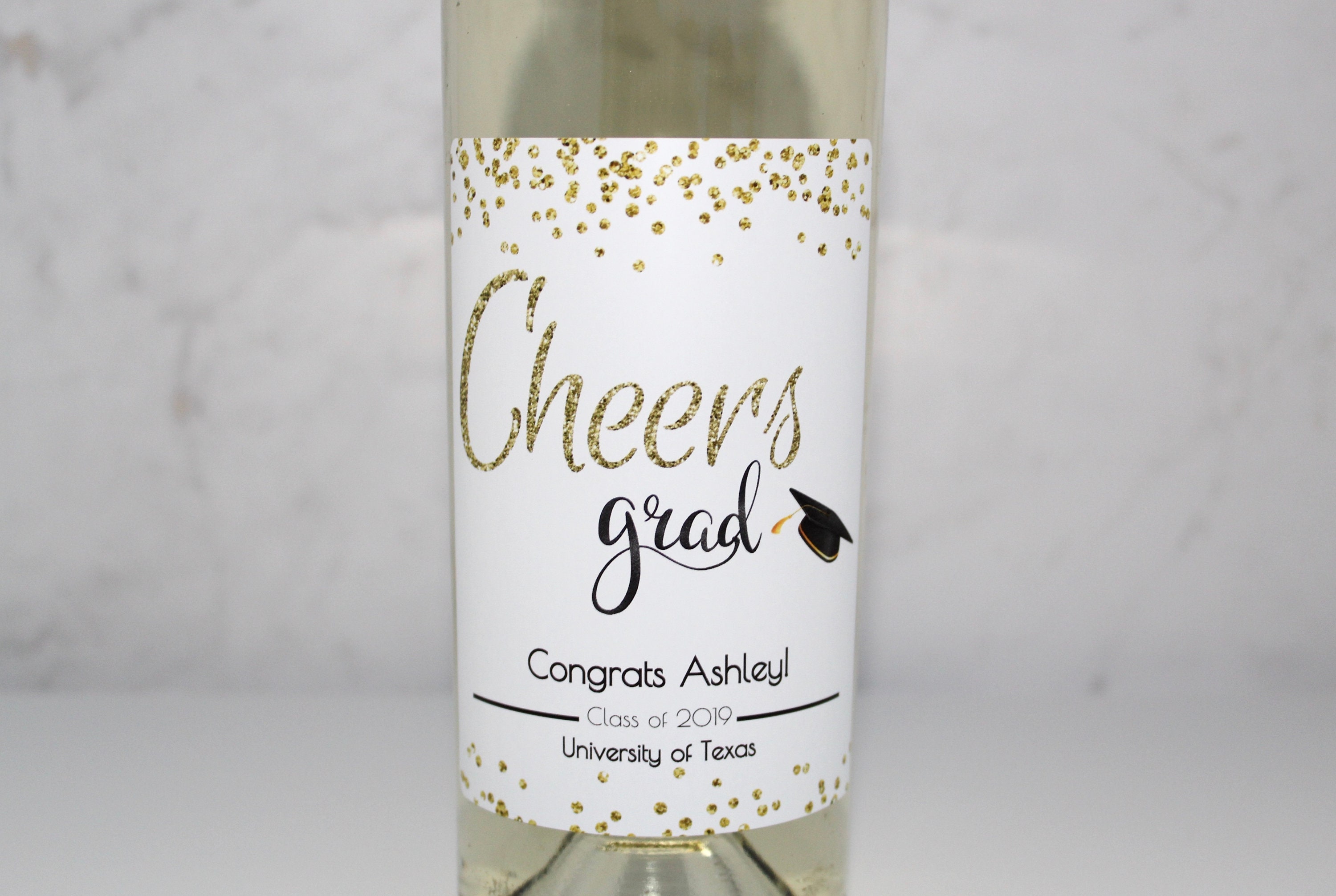 Wine bottle labels for graduation