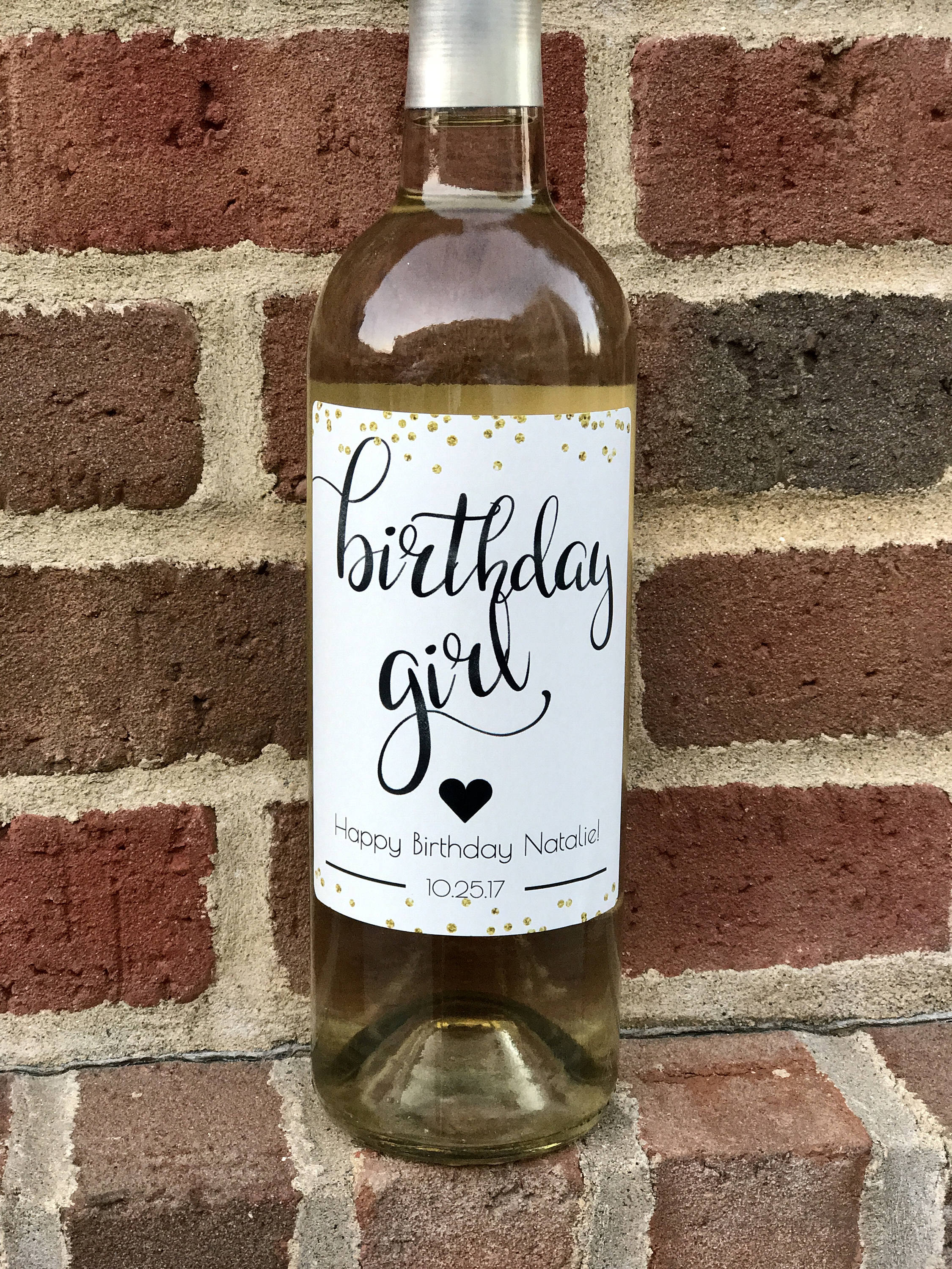 Birthday Wine Label Custom Birthday Gift Personalized Wine Etsy