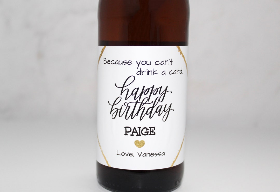 Birthday Beer Labels Custom Birthday Gift Personalized Etsy