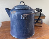 Vintage Enamel Graniteware Coffee Pot kitchen decor primitive camping decor primitive