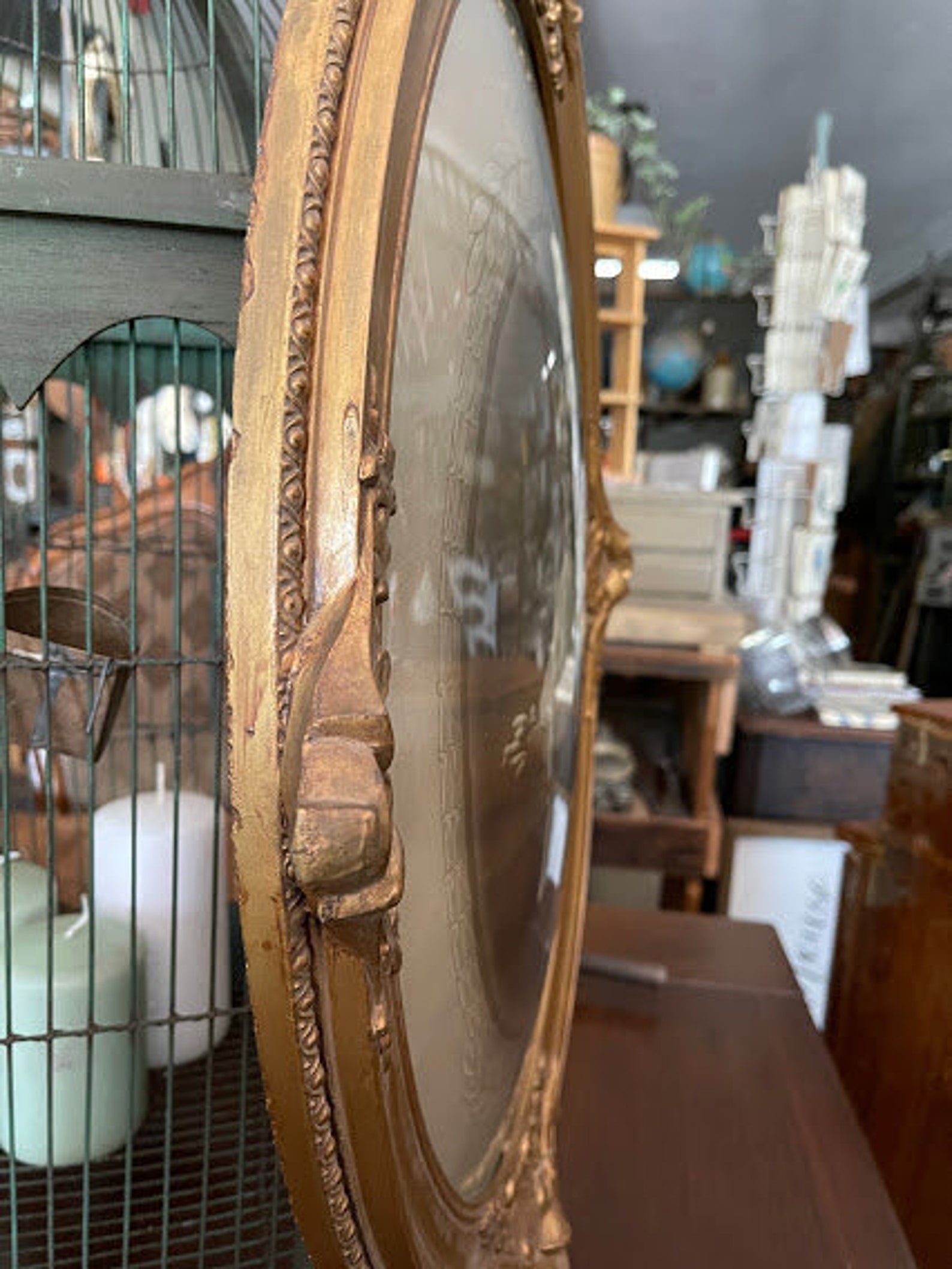 Antique Dome Glass Ornate Gold Frame Victorian Portrait Etsy