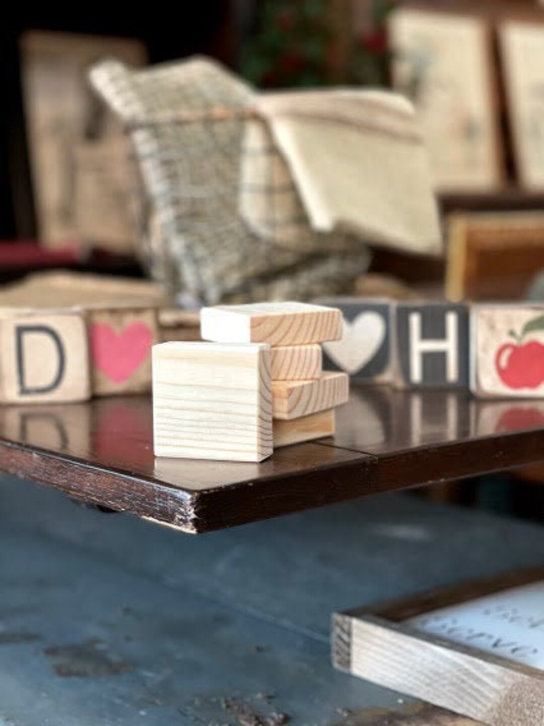 Set of 5 Blank Wood Craft Blocks / 2.5 Unfinished Wood Blocks / DIY