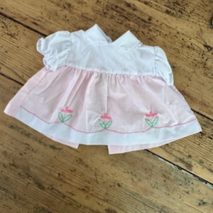 Vintage Pink Infant Dress, vintage infant dress, baby dress, girls dress, vintage clothes, vintage baby clothes, 1970s clothes, 1980s cloth