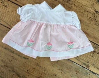 Vintage Pink Infant Dress, vintage infant dress, baby dress, girls dress, vintage clothes, vintage baby clothes, 1970s clothes, 1980s cloth
