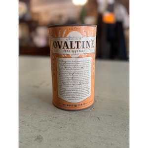 Vintage 1941 Ovaltine Advertising Tin 14 Oz Food Beverage Collectible Kitchen