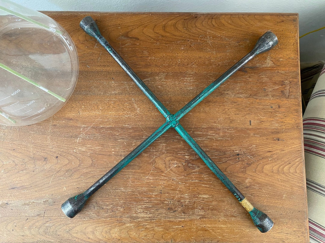 Vintage 4 Way Tire Iron, Tire Iron, Vintage Car Parts, Car Accessories