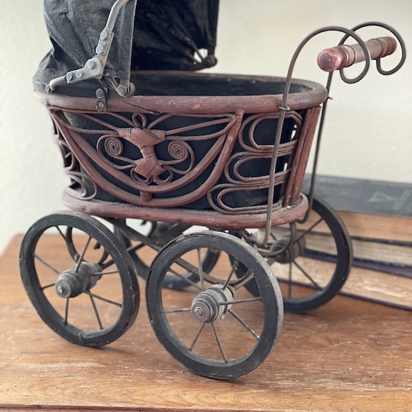 Victorian Baby Doll Carriage Poussette Pram, doll stroller, baby doll stroller, victorian stroller, victorian, antique carriage, home decor