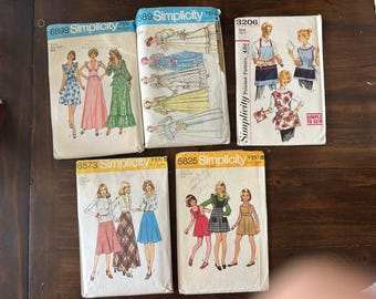 1980 1990s Simplicity Patterns, Simplicity 6899, Simplicity 7389, Simplicity 3206, Simplicity 6573, Simplicity 5825, vintage Simplicity,