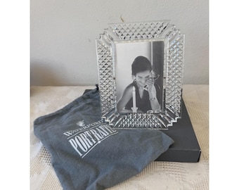Marco de fotos Waterford Crystal Portraits Diamond Cut de 4x6 pulgadas con caja y bolsa