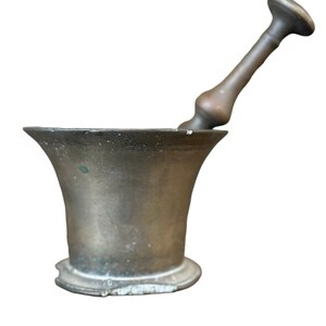 Antique Brass Mortar and Pestle, brass mortar and pestle, mortar and pestle, vintage pharmacy, vintage apothecary, home decor,