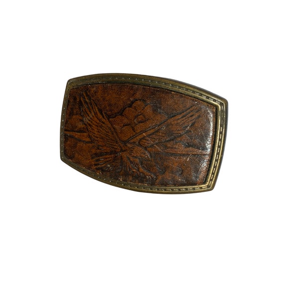 leather eagle belt buckle - Gem