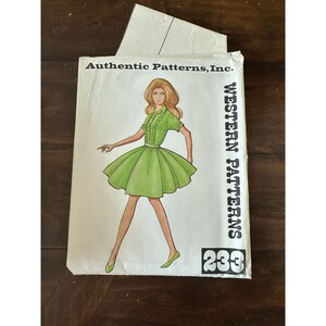 Vintage 1970s Authentic Patterns Western Style Square Dance Sewing Pattern #233