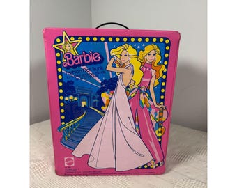 Vintage 1977 Barbie Fashion Doll Trunk by Mattel Pink Storage Carrying Case