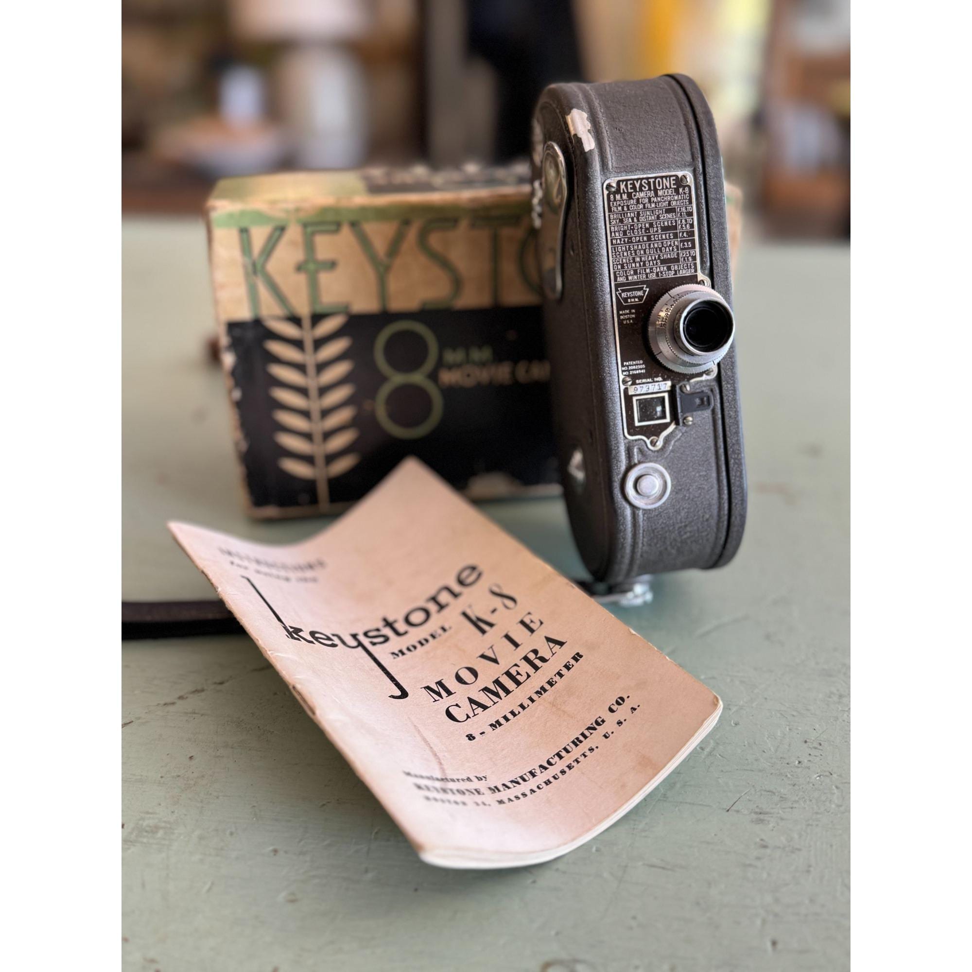 Vintage Keystone K8 8mm Movie Camera From 1930s With Box and