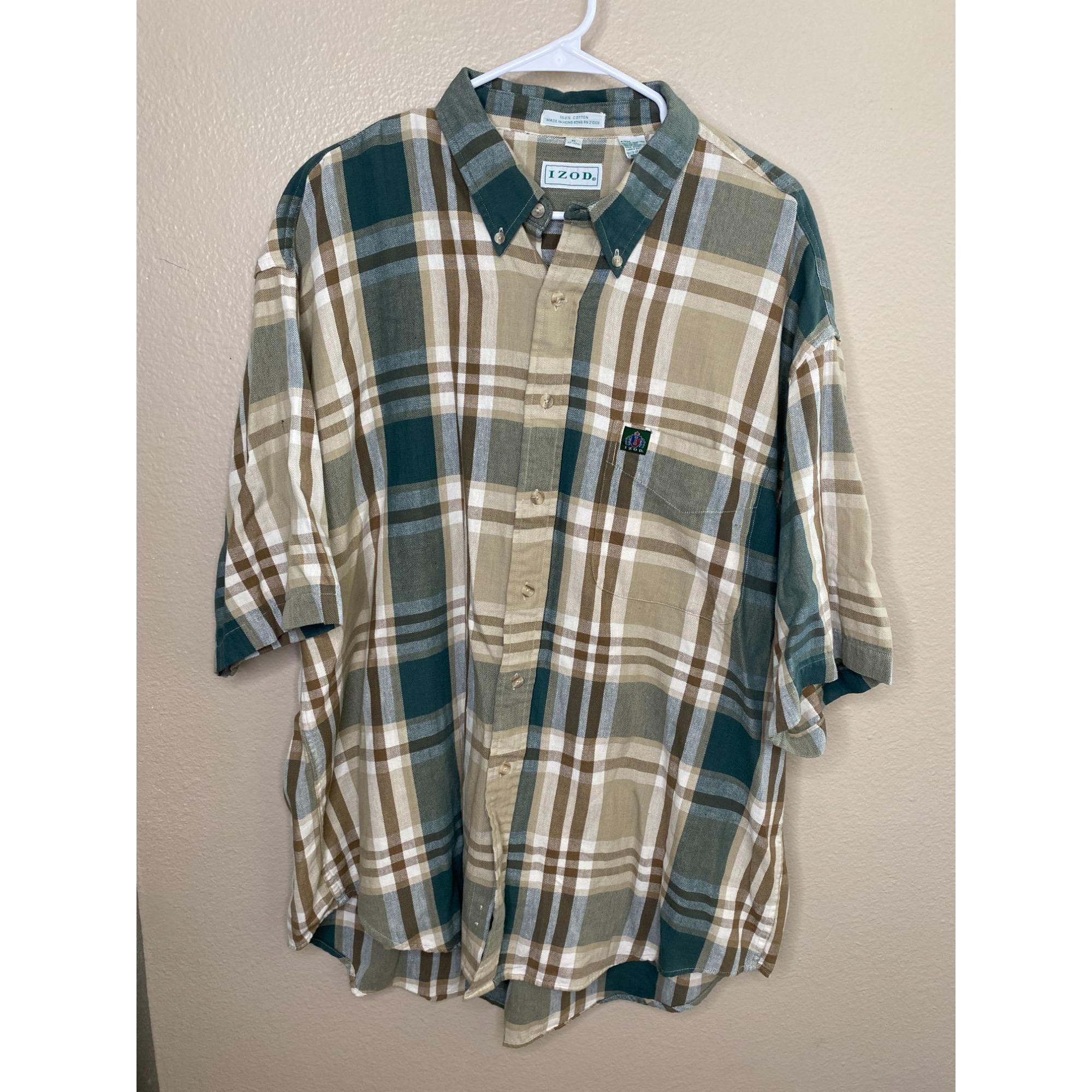Vintage Izod XL Mens Beige Teal Plaid Short-sleeve Button-down Shirt,  Vintage Izod, Izod, Vintage Shirt, Mens Shirt, Button Up, Shirt - Etsy