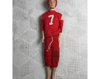 Original Ken MCMLX Football Outfit Doll Vintage Mattel Japan 1960s Red No  7