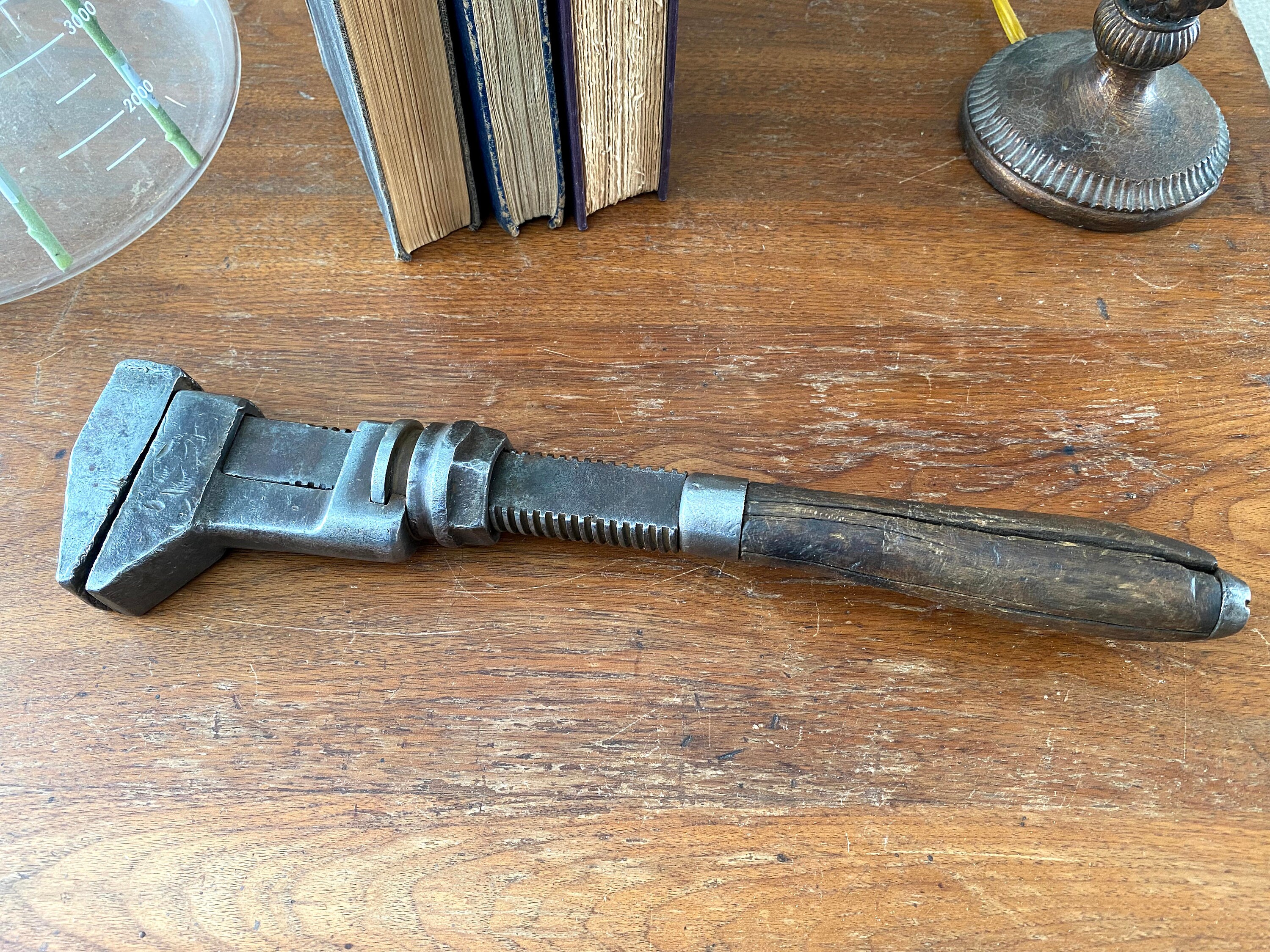 Antique COMBINATION MONKEY-PIPE WRENCH 11 Double Jaw by BEMIS