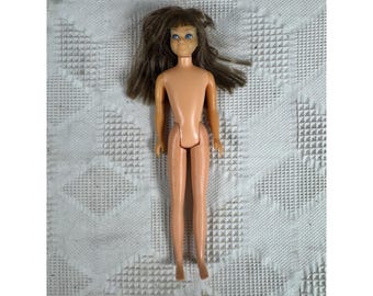 Vintage 1960s Skipper Doll Little Sister Of Barbie Brunette Hair Blue Eyes Japan