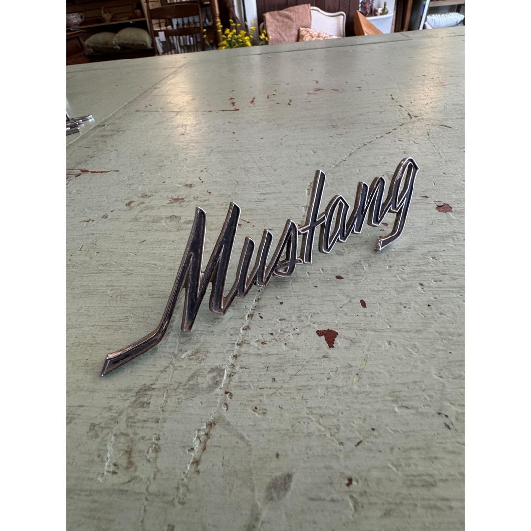 Vintage Ford Mustang Fender Emblem Script 1969 To1973 Classic Chrome ...