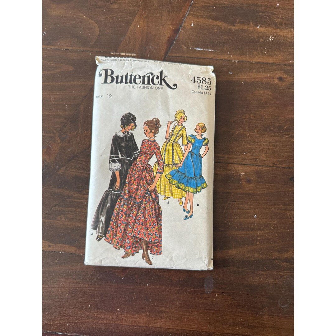 Frontier Design Pattern 1970's Butterick 4585 Misses Frontier Costume Sewing Pattern, Vintage ...