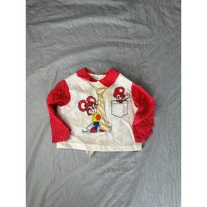 Vintage Infant Red White Long Sleeve Shirt, vintage infant shirt, infant shirt, baby shirt, vintage baby shirt, 1970s, 1980s, baby shirt