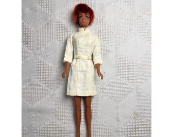 Vintage 1969 Julia Doll as Diahann Carroll w White Coat Red Hair TNT Bendable Black Barbie Family African American