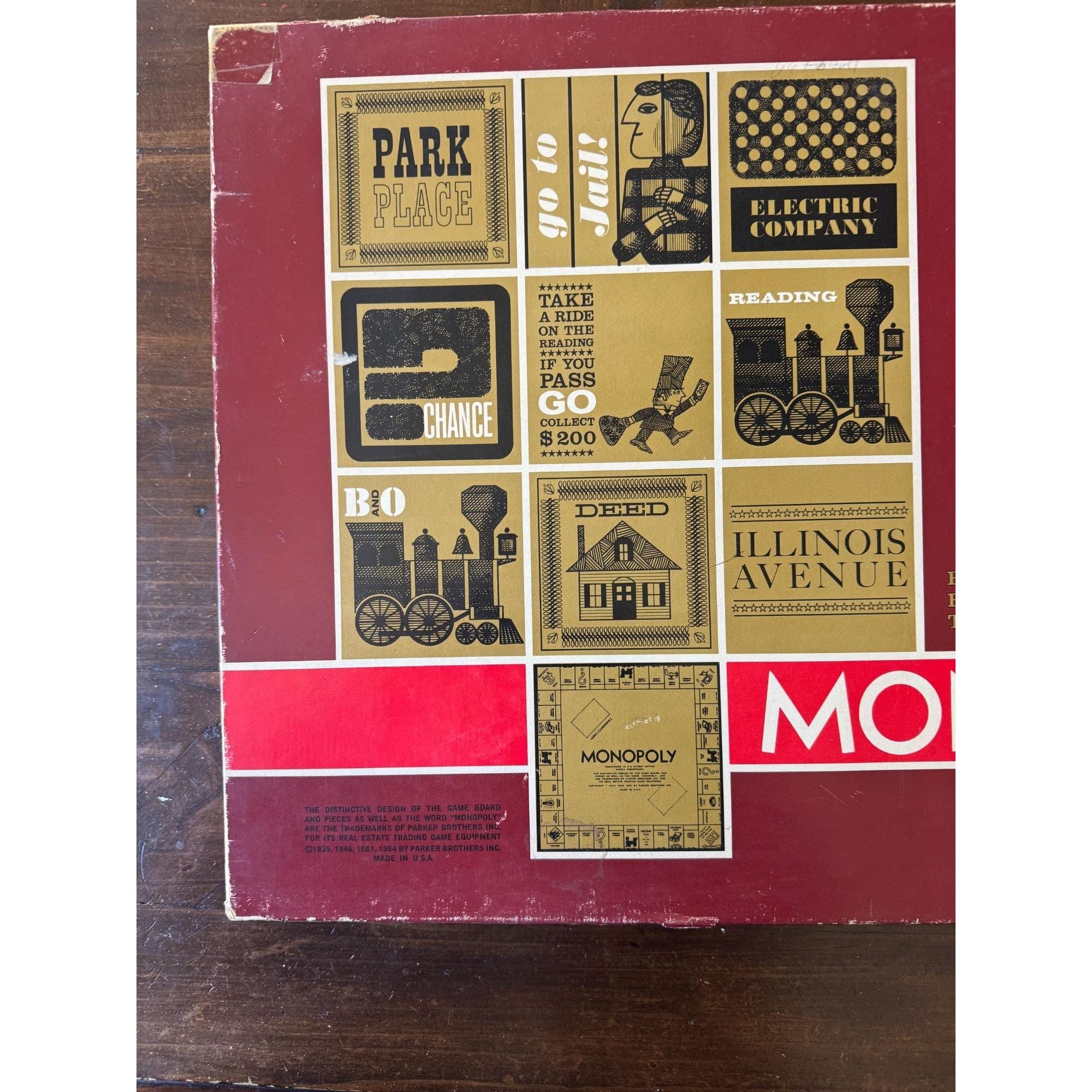 Vintage Monopoly 1964 Red Box Board Game by Parker Brothers - Etsy