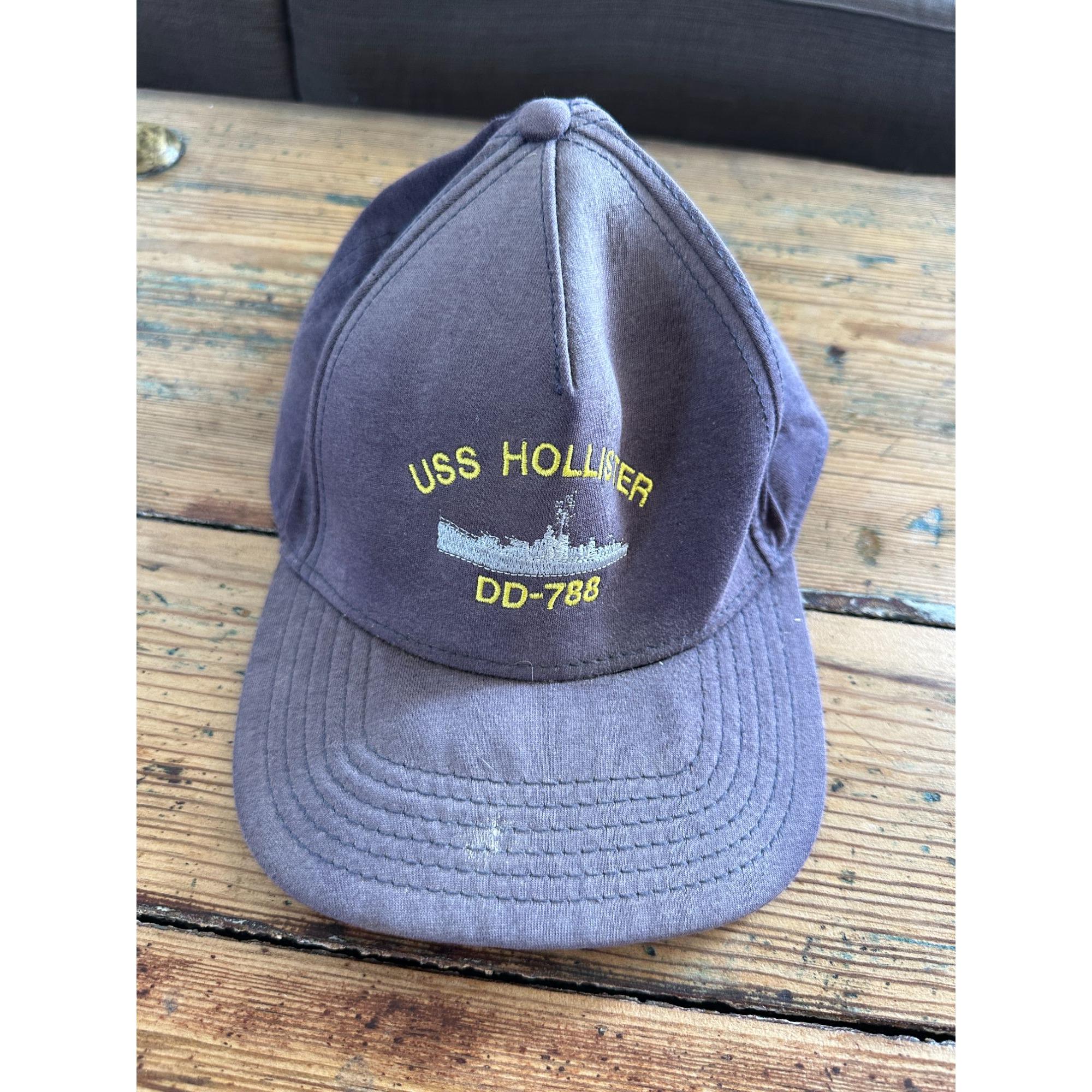 USS Hollister DD-788 Embroidered Navy Cap By Otto Adjustable One Size Military hat Vintage Militaria collectible