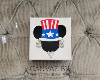 Uncle Mickey Interchangeable Block- HOME Set- Disney Accent Decor- Uncle Sam Inspired- 4th of July Art