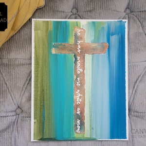 White As Snow Cross Digital Print- Digital Cross Art- Hand Painted Digital Art- Cross Decor- Cross Art- Digital Print- Digital Download