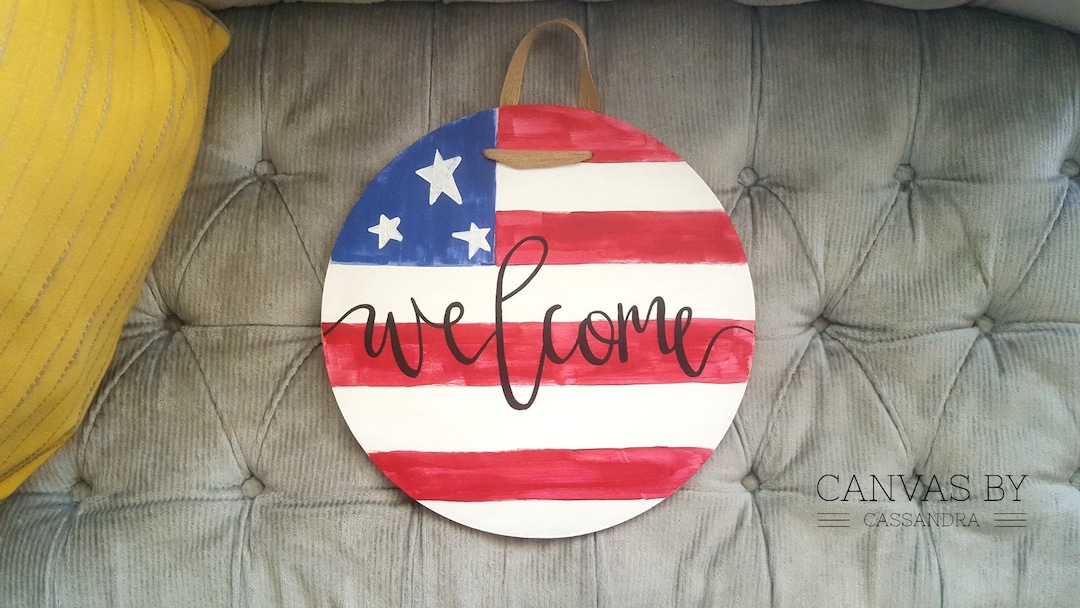 Door Decor American Flag Door Decor America Porch Sign American