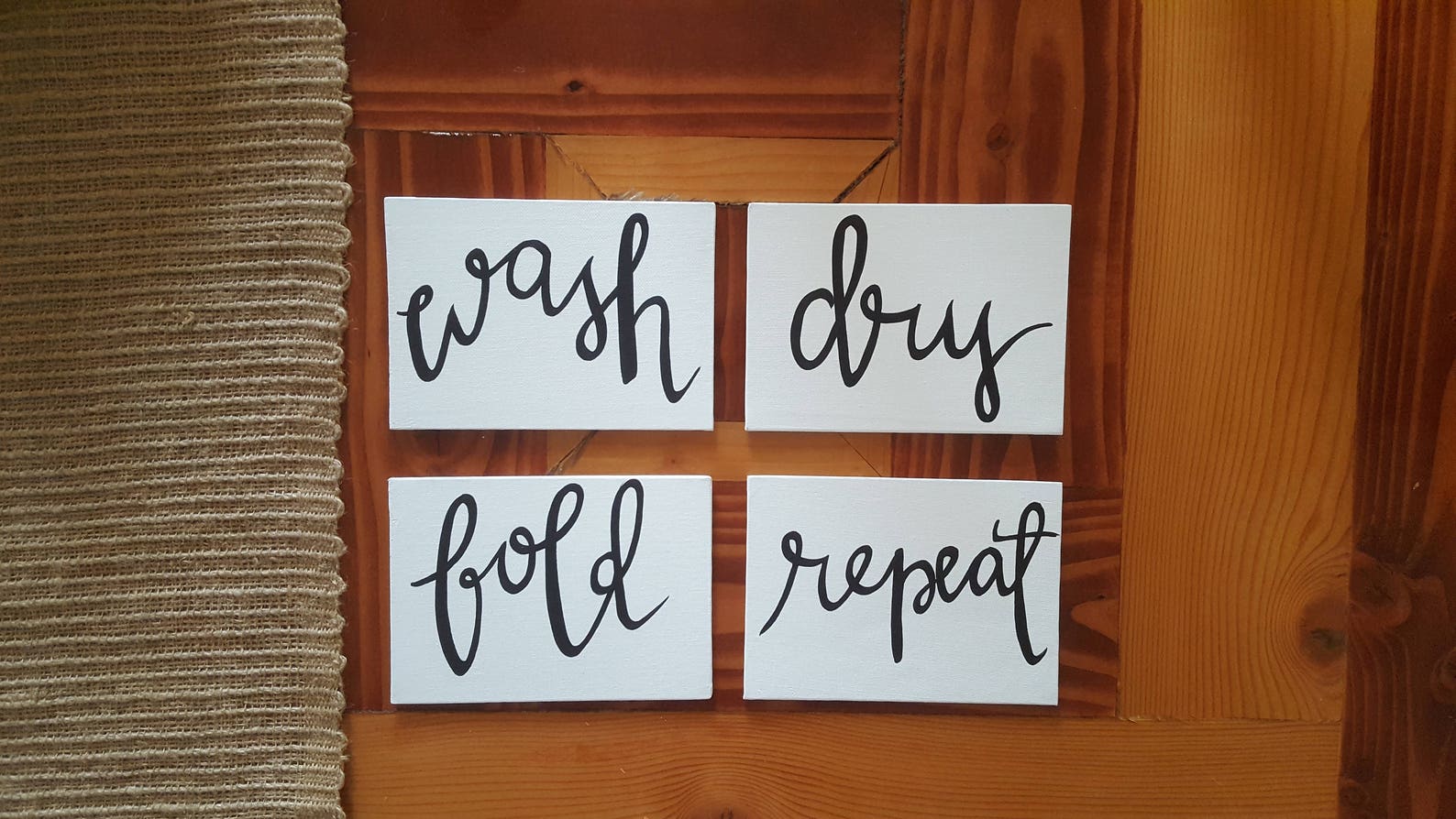 Wash Dry Fold Repeat- Laundry Room Signs- Canvas Art- Set of 4 - Etsy