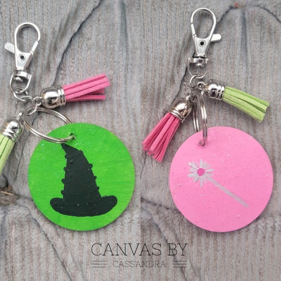 Wicked Dual Sided Keychain- Elphaba & Galinda Keychain- Wicked