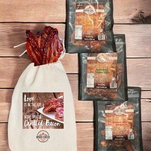 Gourmet Uncured Candied Bacon Jerky | 2 oz Resealable Bags | Choose from 3 Pack Flavor Bundle or Individual Packs | Delicious and Addicting!