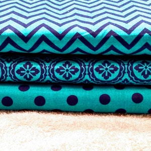 Quilten Stof, 3pc Fat Quarters, Masker Stof, Fat Quarter Bundle, Chevron / Dots / Geo, Craft Supplies, Diy / Naai materiaal, Katoenen stof