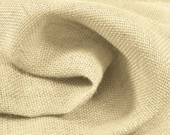 Tecido de juta, tecido para sacolas, tecido para guirlandas, tecido para jardim, juta cor marfim, materiais para artesanato, material para costura, tecido por metro/meio metro/fat quarter