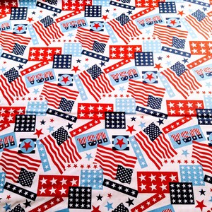 Quilting Fabric, Patriotic Fabric, Stars/Stripes/Flag/USA, Mask Fabric, Red/White/Blue, Sewing/Craft Supplies, Yard/Half Yard/Fat Quarter