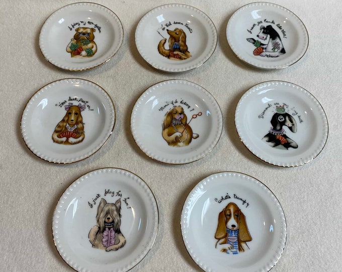 Vintage Ardalt Ceramic Dog Coasters Set of 8 DCG370 Etsy