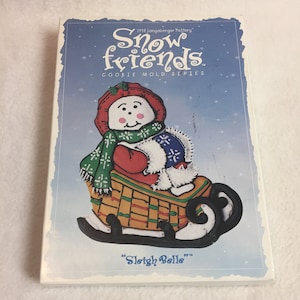 Vintage Longaberger Pottery Cookie Mold - &#39;Snow Friends, Sleigh Belle&#39; - In Original Packaging (#EE084)