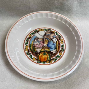 Vintage Watkins Autumn Gold Pumpkin Pie Recipe/Pie Dish (#DCG974)