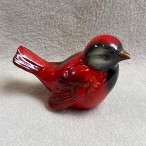 Vintage Goebel Red Sparrow-like Bird Figurine (#BCD783)