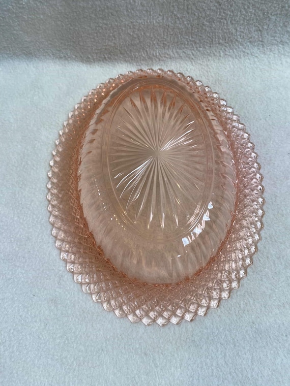 Vintage Pink Depression Anchor Hocking Miss America Glass Oval