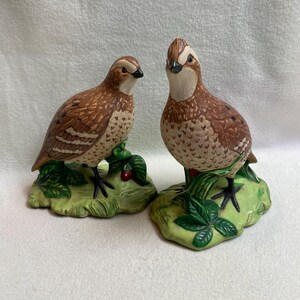 Vintage Holland Mold Hand-painted Large Pheasant Figurines - Set of 2 (#BCD846)